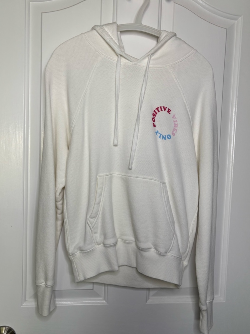 EUC SPIRITUAL GANGSTER White 'Positive Vibes Only' Pullover Hoodie Size XS
